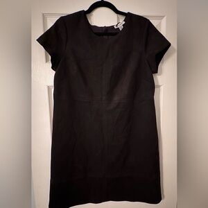 Pure Navy Black Faux Suede Short Sleeve Dress Size Medium